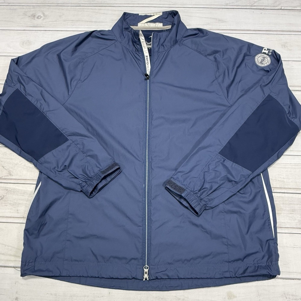 Zero Restriction Jacket Mens L Blue Tour Series PGA Golf Club Windbreaker W331